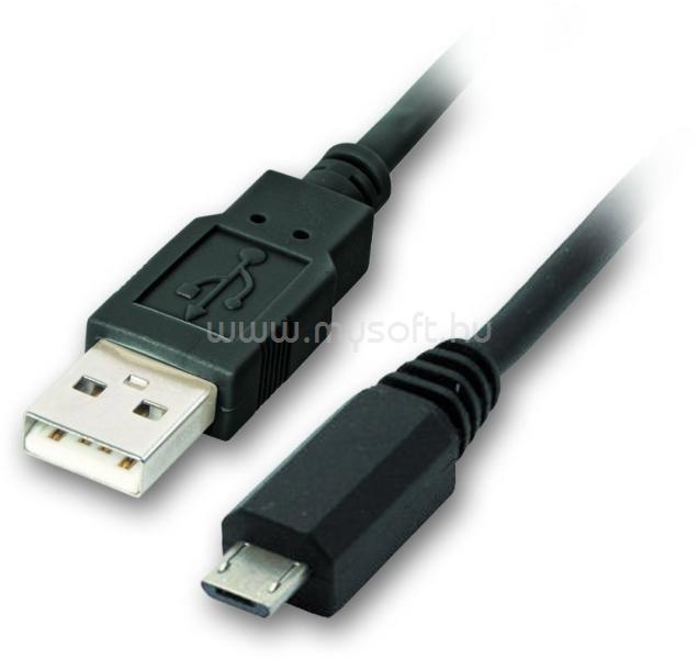 VCOM kábel USB 2.0 microUSB 1,8m fekete (CU-271)