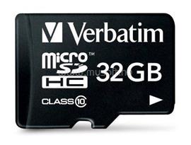 VERBATIM memóriakártya 32GB  microSDHC   Class10 + adapter 44083 small