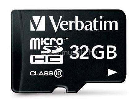 VERBATIM memóriakártya 32GB  microSDHC   Class10 + adapter