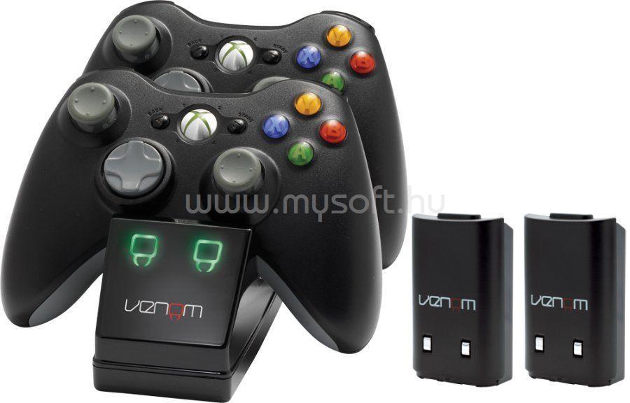 VENOM VS2891 Xbox 360 fekete dupla töltőállomás + 2db akkumulátor