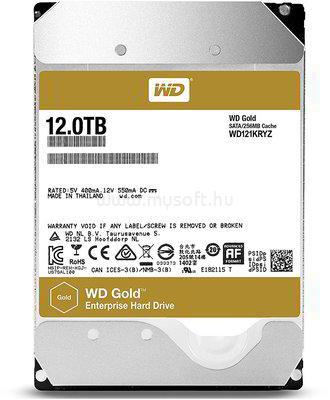 WESTERN DIGITAL HDD 12TB 3,5" SATA 7200RPM 256MB GOLD