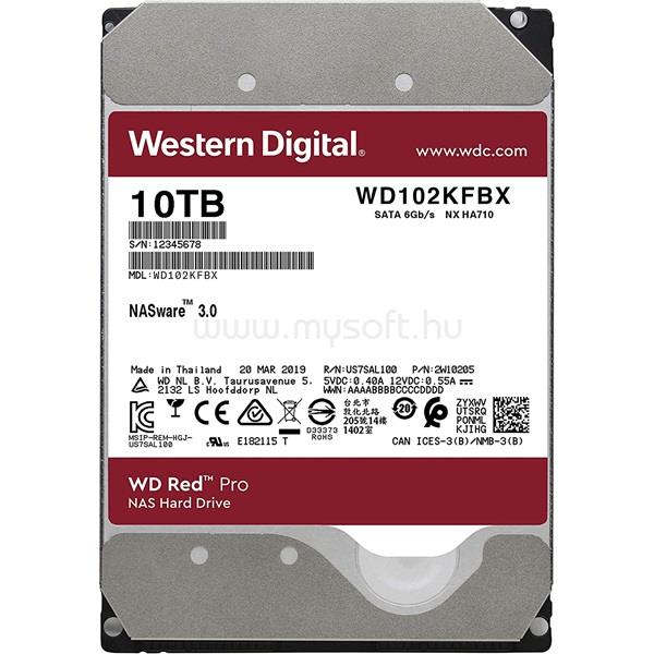 WESTERN DIGITAL HDD 10TB 3.5" SATA 7200RPM 256MB RED PRO NAS