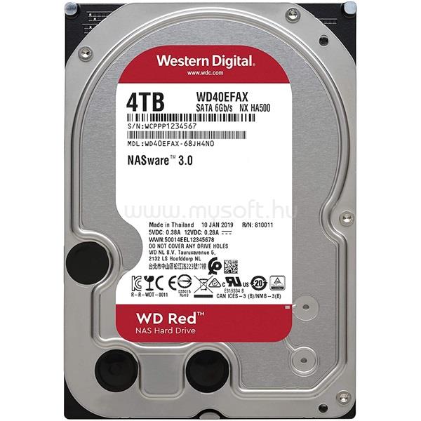 WESTERN DIGITAL HDD 4TB 3,5" SATA 5400RPM 256MB RED NAS