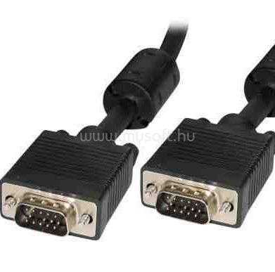 WIRETEK kábel VGA monitor Összekötő 5m, Male/Male, Árnyékolt