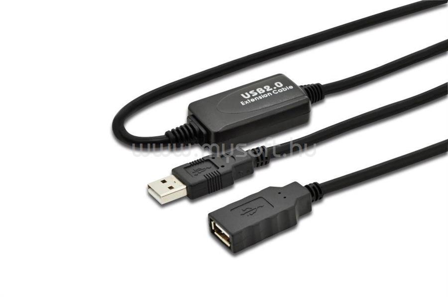 WIRETEK USB Hosszabbító Kábel A-A, aktív  (10 m)