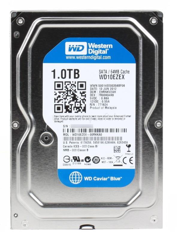 WESTERN DIGITAL HDD 1TB 3,5" SATA 7200RPM 64MB BLUE