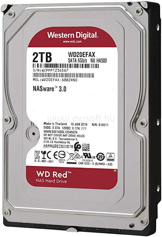 WESTERN DIGITAL HDD 2TB 3,5" SATA 5400RPM 256MB RED NAS