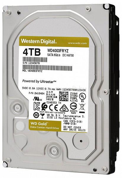 WESTERN DIGITAL HDD 4TB 3,5" SATA 7200RPM 256MB GOLD