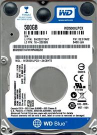 WESTERN DIGITAL HDD 500GB 2,5" SATA 5400RPM 8MB 7MM BLUE WD5000LPCX small