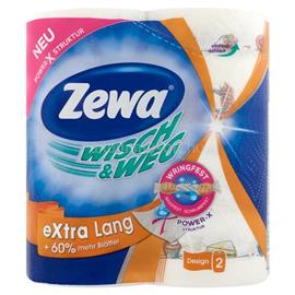 ZEWA Háztartási papírtörlő, 2 rétegű, 2 tekercses, "Wisch&Weg extra lang" 43222 small
