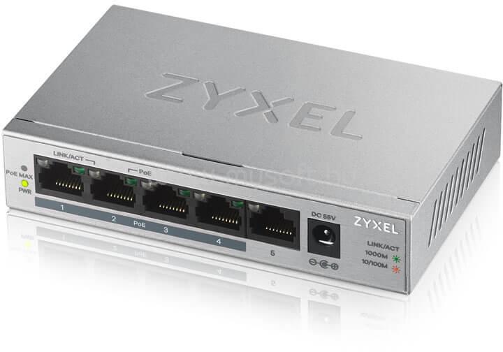 ZYXEL GS1005-HP 5port Gigabit LAN nem menedzselhető PoE+ Switch