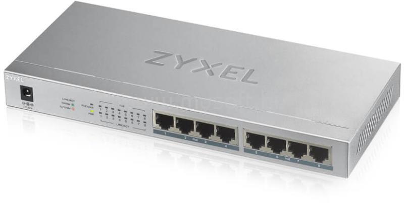 ZYXEL GS1008-HP 8port Gigabit LAN nem menedzselhető PoE+ Switch