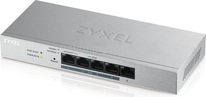 ZYXEL Switch 5x1000Mbps  Ebből 4 Port Poe (60W)