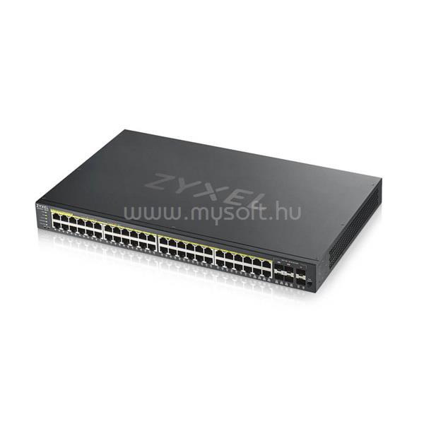 ZYXEL Switch 48x1000Mbps POE + 4x Gigabit Combo Hybrid mode, Standalone or Nebulaflex Smart menedzselhető (375W)