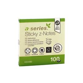 A-SERIES Jegyzettömb öntapadó, 75x75mm, 100lap, `Z` A-Series, sárga A-SERIES_28477 small