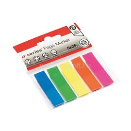 A-SERIES Jelölőcímke 12x44mm, 5x25lap műanyag A-series kék zöld sárga rózsaszín narancssárga A-SERIES_43548 small