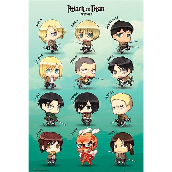 ABYSSE CORP Attack on Titan "Chibi characters" 91,5x61 cm poszter