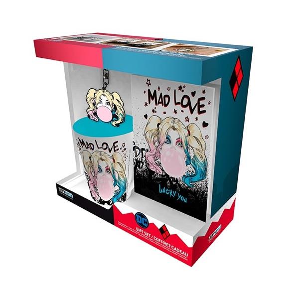 ABYSSE CORP DC Comics "Harley Quinn Mad Love" 250 ml bögre + fém kulcstartó + füzet csomag