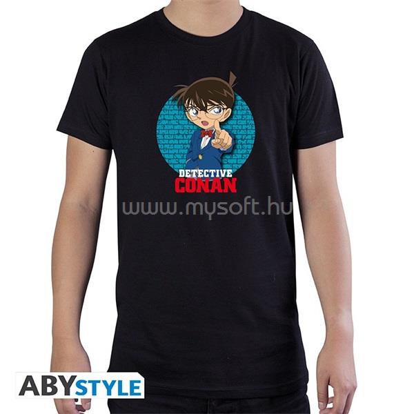 ABYSSE CORP Detective Conan "Conan" fekete féri póló, M méret