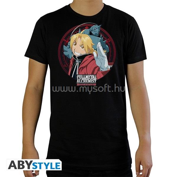 ABYSSE CORP Fullmetal Alchemist "Ed & Al" fekete féri póló, L méret