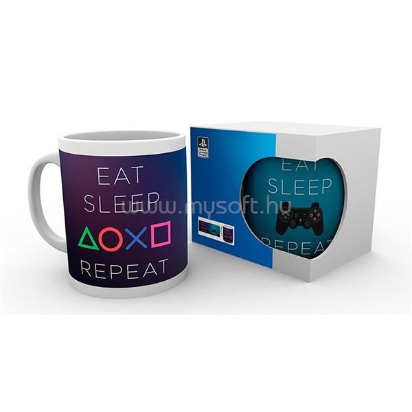 ABYSSE CORP Playstation "Eat Sleap Repeat" 320ml bögre