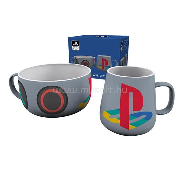 ABYSSE CORP Playstation reggeliző készlet (385ml bögre + 860ml müzlis tál)