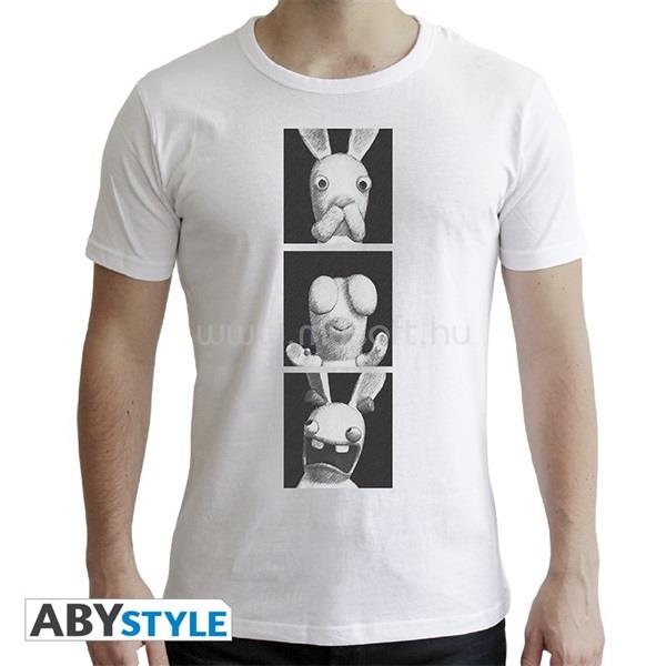 ABYSSE CORP Rabbids "3 Wise Rabbids" fekete féri póló, XL méret