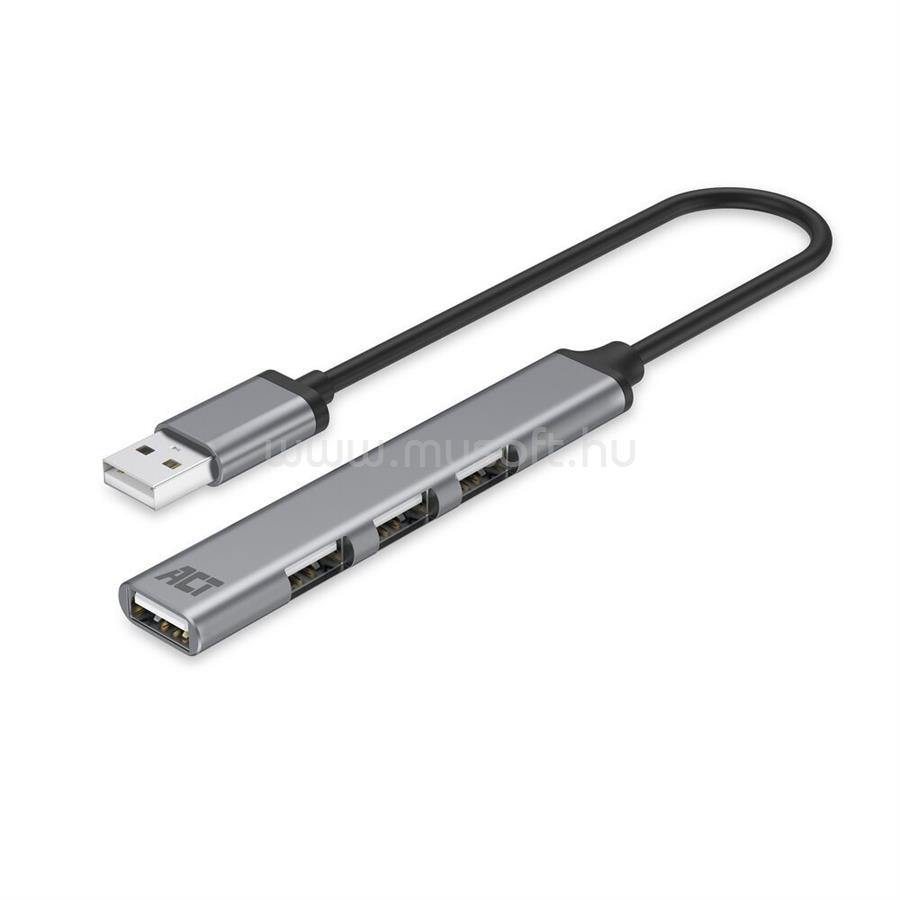 ACT 4-portos USB2.0 HUB Grey