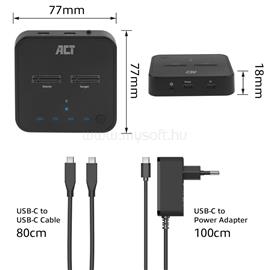 ACT AC1502 M.2 NVMe/PCIe dual SSD Docking Clone Station USB-C 3.2 Gen2 Black AC1502 small