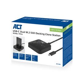 ACT AC1502 M.2 NVMe/PCIe dual SSD Docking Clone Station USB-C 3.2 Gen2 Black AC1502 small