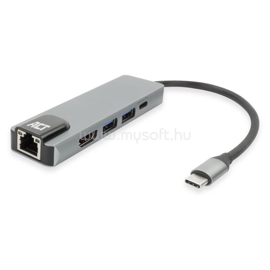 ACT AC7091 USB-C 4K docking station for 1 HDMI Adapter Silver