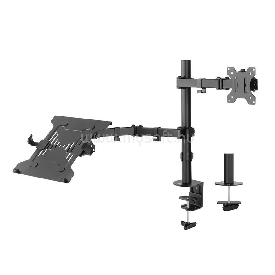ACT AC8305 Single Monitor Arm with Laptop Arm 10"-35" Black