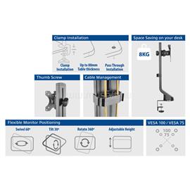 ACT AC8321 Single Monitor Arm Office Quick Height Adjustment 10