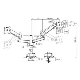 ACT AC8328 Dual monitor arm office solid pro, with mechanical spring AC8328 small