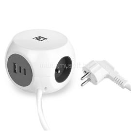 ACT Power Strip Cube E Socket Hálózati Elosztó 3DIN 1,5m White AC2425 small