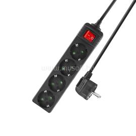 ACT Power Strip with Illuminated Switch Hálózati Elosztó Kapcsolóval 4DIN 2m Black AC2440 small