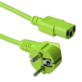 ACT Powercord mains connector Schuko CEE 7/7 male (angled) - C13 IEC 60320 1,2m Green AK5137 small