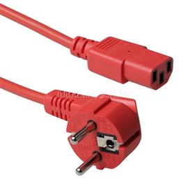 ACT Powercord mains connector Schuko CEE 7/7 male (angled) - C13 IEC 60320 1,2m Red AK5129 small
