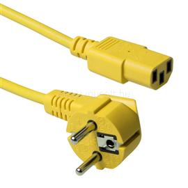 ACT Powercord mains connector Schuko CEE 7/7 male (angled) - C13 IEC 60320 1,2m Yellow AK5141 small