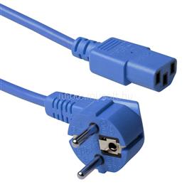 ACT Powercord mains connector Schuko CEE 7/7 male (angled) - C13 IEC 60320 3m Blue AK5135 small