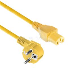 ACT Powercord mains connector Schuko CEE 7/7 male (angled) - C15 IEC 60320 1m Yellow AK5320 small