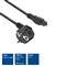 ACT Powercord mains connector Schuko CEE 7/7 male (angled) - C5 IEC 1,5m Black AK5408 small