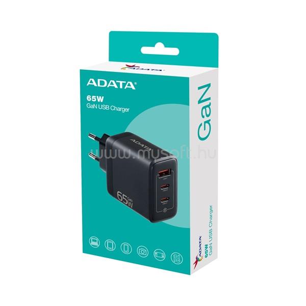 ADATA Fali gyorstöltő, GaN 65W (fekete)