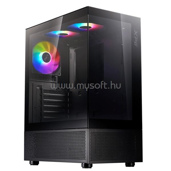 ADATA XPG Ház Midi ATX Invader X Mini, 5x120mm RGB ventilátor, Tápegység nélkül, üvegfalú, fekete