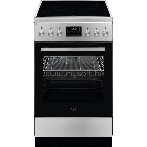 AEG CCB56490BM Elektromos kerámialapos tűzhely, 57L, SteamBake, Aqua clean, Fekete/Inoix