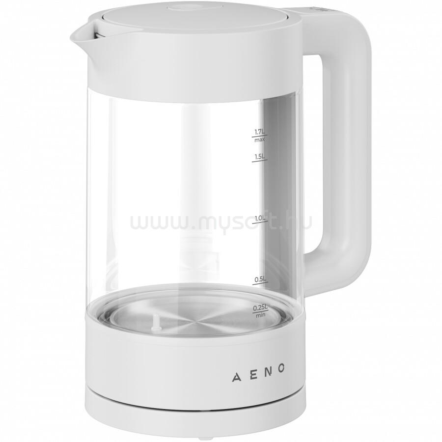 AENO Electric Kettle, white, 220-240V, 1850-2200W, 1.7L, Keep warm 30 min, 40,60,80,90,100, console in Handle