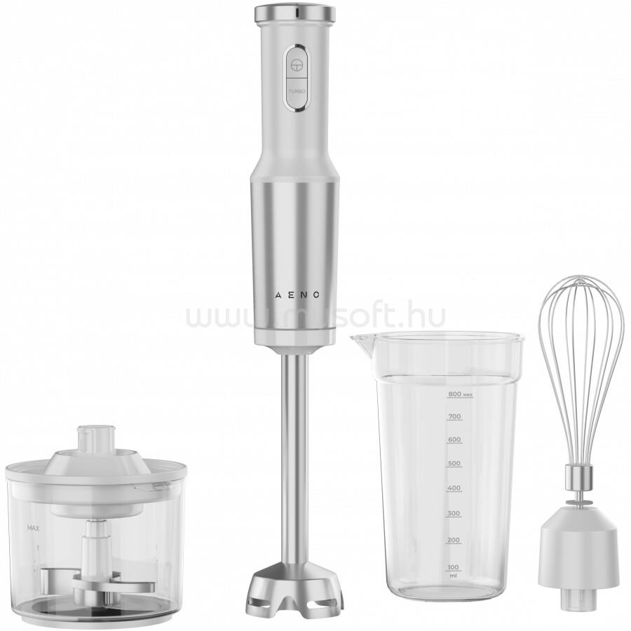 AENO Hand Blender, 1200W in CB, White, Tiger Teeth Cutter, Whisk, Food Processor, Cup