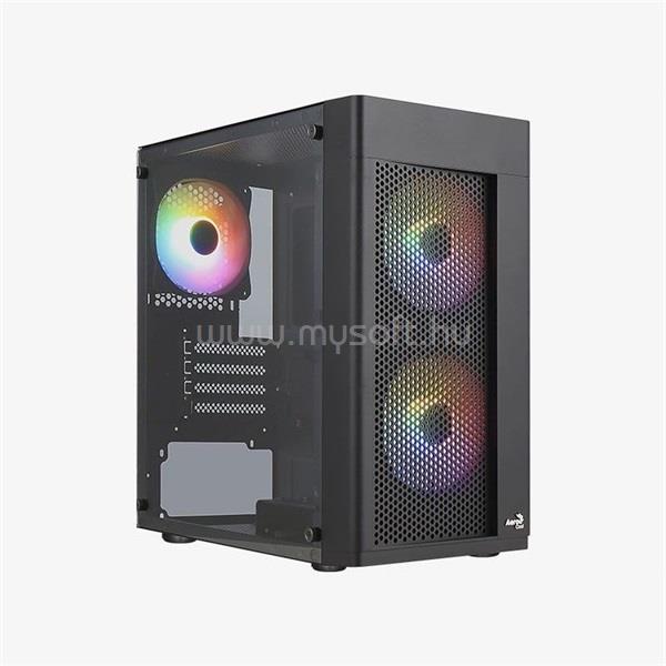 AEROCOOL Hexform v2 FRGB fekete (táp nélküli) ablakos mATX ház
