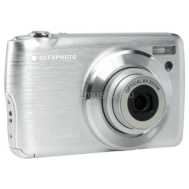 AGFAPHOTO Kompakt ezüst fényképezőgép -18 MP-8x Optikai zoom-Lítium akkumulátor +16gb SD kártya + táska