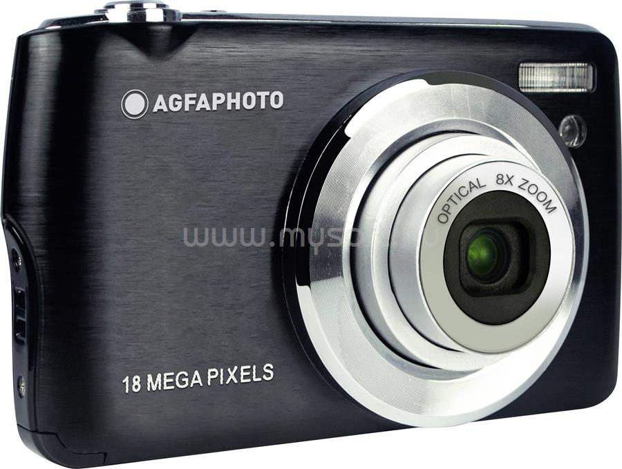 AGFAPHOTO Kompakt fekete fényképezőgép -18 MP-8x Optikai zoom-Lítium akkumulátor +16gb SD kártya + táska